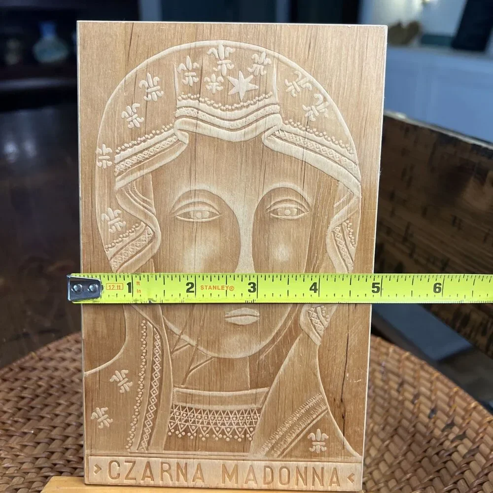 Vintage Wood Burned Polish Czarna ( Black) Madonna